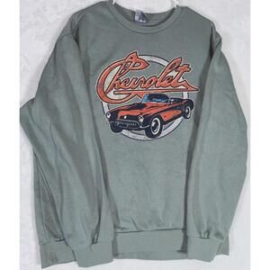 Vintage Chevrolet Sweatshirt GM Official Sweater Classic Convertable Car Large
